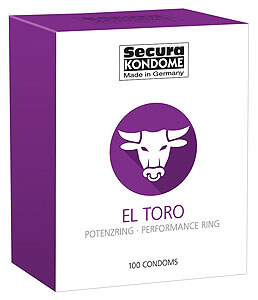 Kondómy posilňujúci erekciu 100 kusov Secura El Toro 52 mm